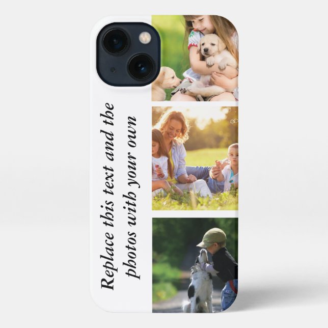 Coque iPhone Ajouter votre propre texte et photos (Verso)