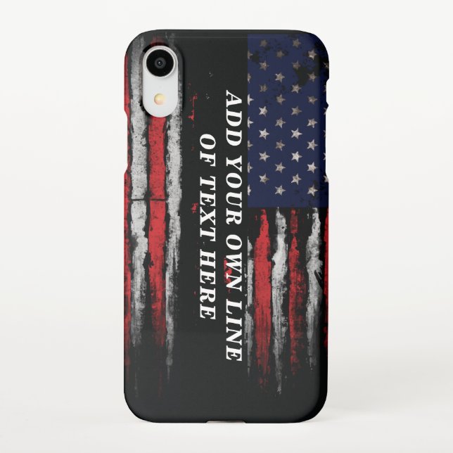 Coque iPhone Ajouter votre propre texte sur grunge American fla (Dos)