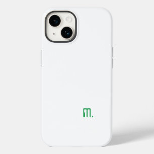 Coque Pour iPhone 14 Ajoutez Votre Nom Moderne Minimaliste Vert Blanc
