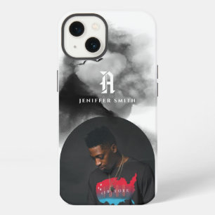 Etui iPhone 13 Ajoutez Votre Photo Arc Monogrammée Aquarelle Noir