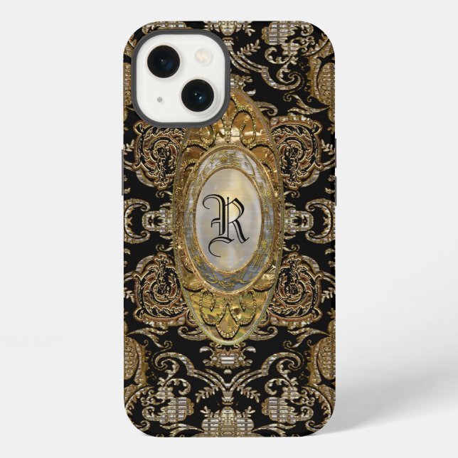 Coque iPhone Albatronia Élégant Monogramme (Verso)