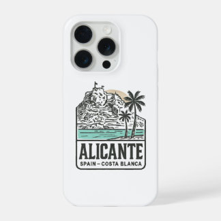 Coque iPhone 15 Pro Alicante Sketch Santa Bárbara Castle Costa Blanca 