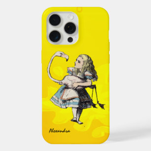 Coque iPhone 15 Pro Max Alice Au Pays Des Merveilles Flamant rose rose