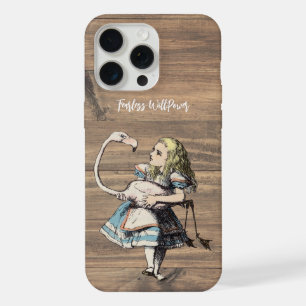 Coque iPhone 15 Pro Max Alice au pays des merveilles Flamant Votre citatio