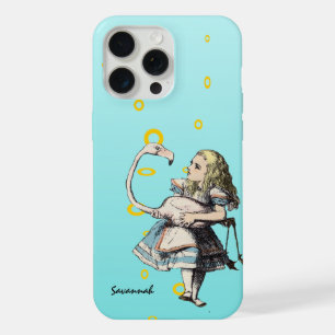 Coque iPhone 15 Pro Max Alice aux pays des merveilles Flamant Aqua