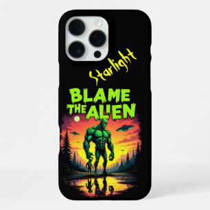 Coque iPhone 16 Pro Max Alien blâmé sous un coucher de soleil mystique