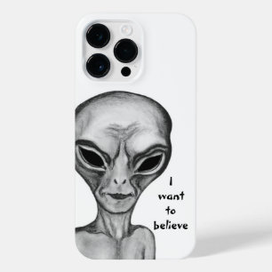 Coque Pour Pour iPhone 14 Pro Max Alien gris, je veux croire