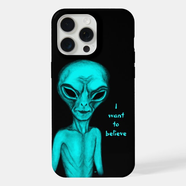 Coque iPhone Alien, je veux croire (Verso)