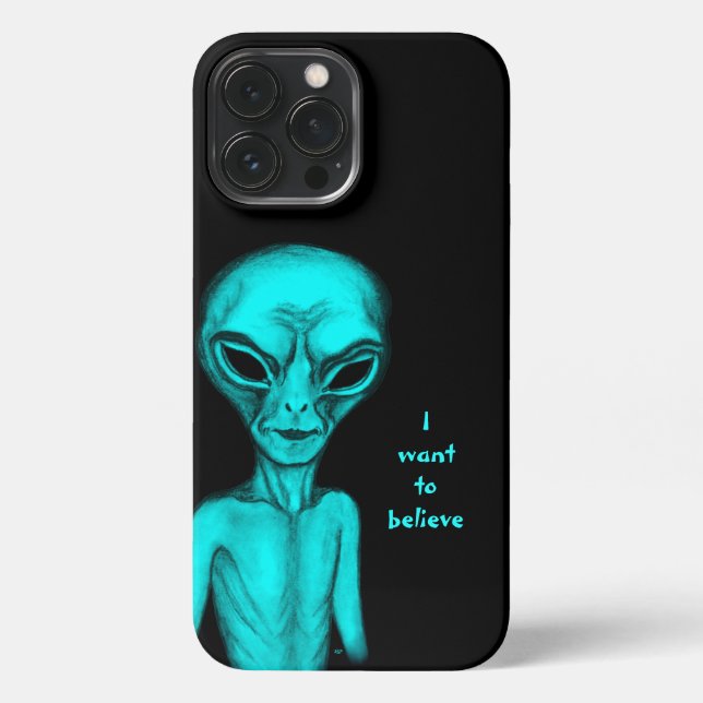 Coque iPhone Alien, je veux croire (Verso)