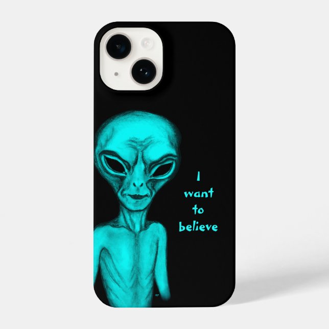 Coque iPhone Alien, je veux croire (Verso)