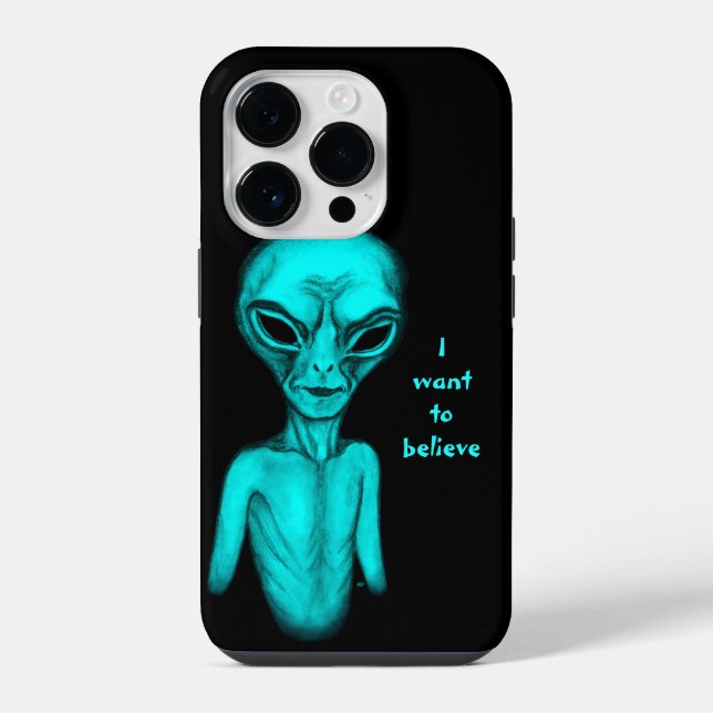 Coque iPhone Alien, je veux croire (Verso)