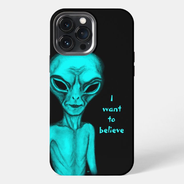 Coque iPhone Alien, je veux croire (Verso)