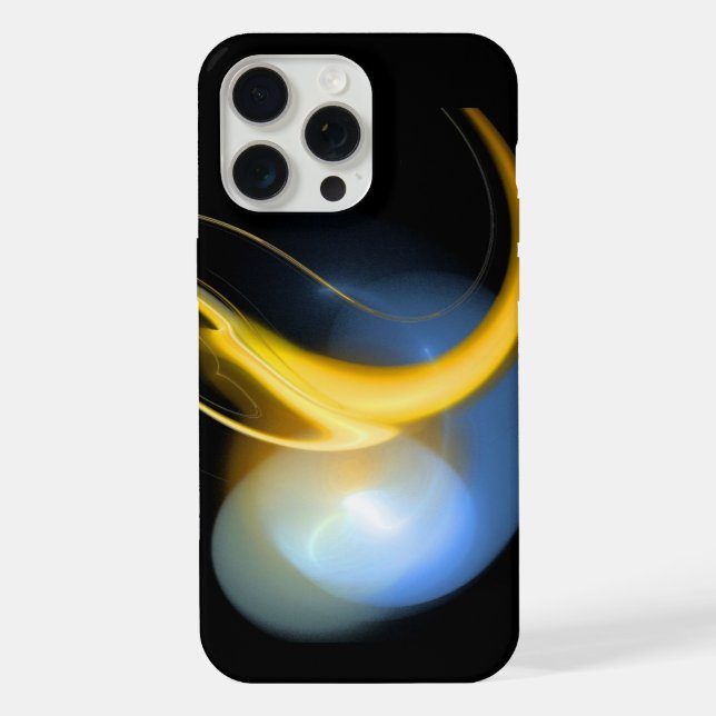Coque iPhone ALIEN PEARL Bleu Blanc Jaune Noir (Verso)
