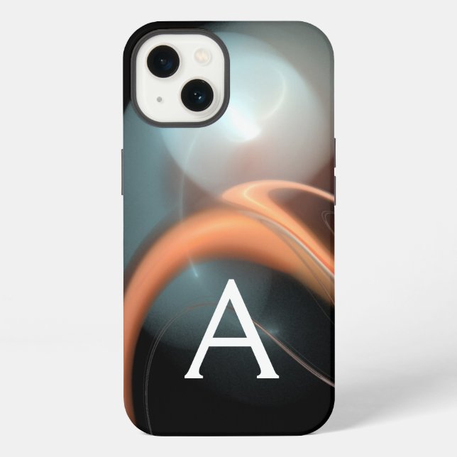 Coque iPhone ALIEN PEARL MONOGRAM Rose Blanc Fractal (Verso)
