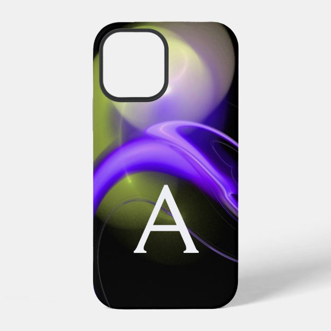 Coque iPhone ALIEN PEARL MONOGRAM violet vert Abstrait (Verso)