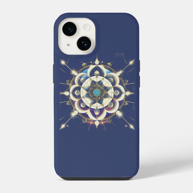 Coque iPhone Alignement Étoile Dorée – Un Univers de Géométrie  (Verso)