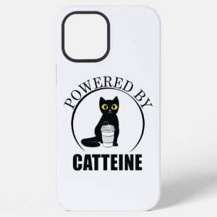 Coque iPhone 12 Pro Max Alimenté par Catteine Blague de Café Drôle Caféine