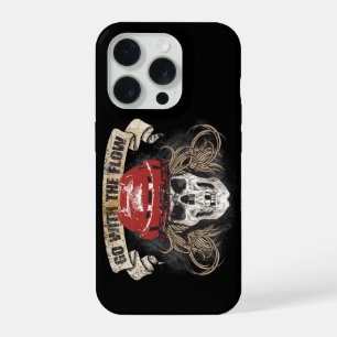 Coque iPhone 15 Pro Allez avec le courant (Cheveux de hockey) Rouge