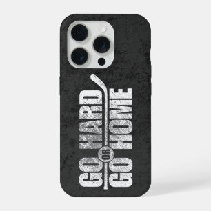 Coque iPhone 15 Pro Allez-y ou rentrez chez vous (hockey)