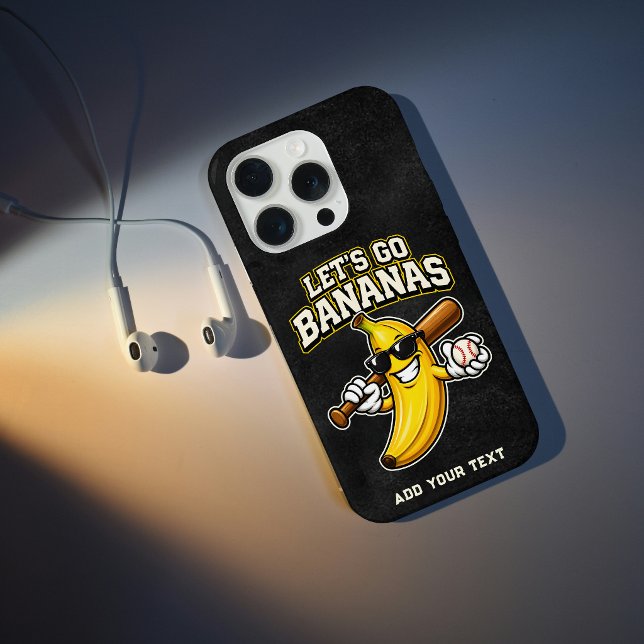 Coque iPhone Allons Bananes Baseball Rétro Banane Drôle (Créateur téléchargé)