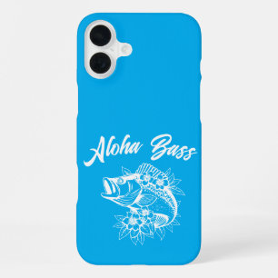 Coque iPhone 16 Plus Aloha Bass Hawaii bleu clair