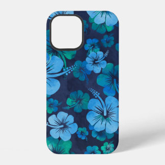 Coque iPhone 12 Aloha Blue Hawaii Hibiscus Floral Imprimer