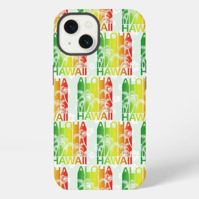 Coque iPhone Aloha Hawaii Rétro Été Floral (Verso)