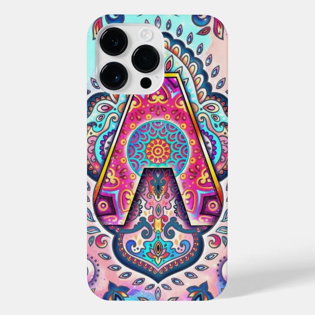 Coque iPhone Alphabet A mandala (Verso)