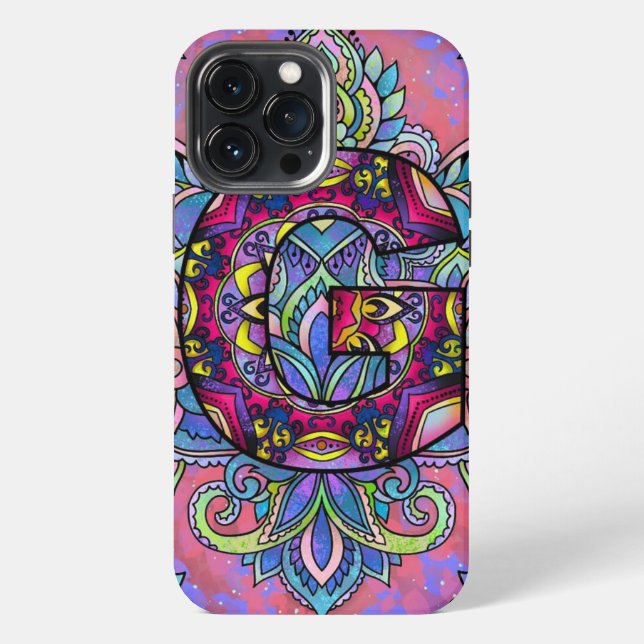 Coque iPhone Alphabet G mandala (Verso)