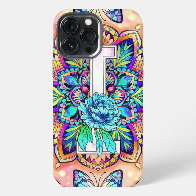 Coque iPhone Alphabet I mandala (Verso)