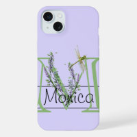 alphabet monogramme M Lavender Eucalyptus Dragonfl
