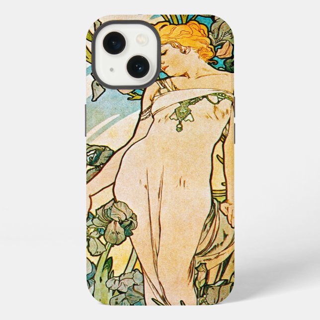 Coque iPhone Alphonse Mucha - Iris WB (Verso)