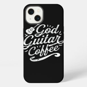 Etui iPhone 13 Amant de guitare de Dieu Café Musique Drôle Chréti