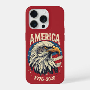 Coque iPhone 15 Pro Amérique 1776 2026 Aigle chauve Drapeau patriotiqu