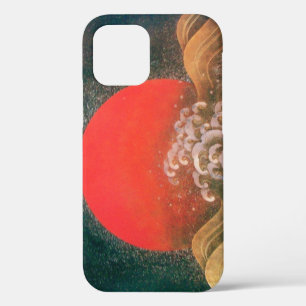 Coque iPhone 12 AMETERASU , DÉESSE DU SOLEIL brun rouge noir