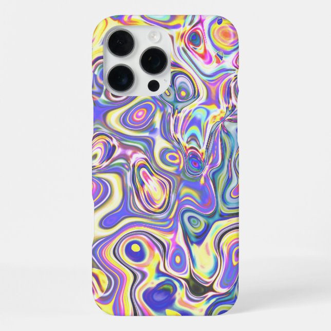 Coque iPhone Amethyst Multicolor Amoeba Motif (Verso)