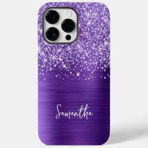 Coque Pour Pour iPhone 14 Pro Max Améthyste Pailletée Violet Glam Nom