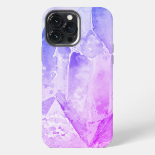 Etui iPhone 13 Pro Max *~* Améthyste rose Bleu Énergie de guérison
