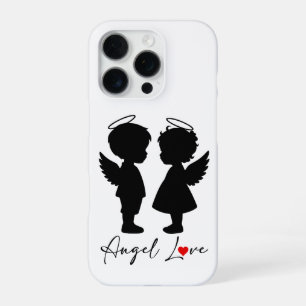 Coque iPhone 16 Pro Amour Ange – Conception de Couple d'Anges Mignons