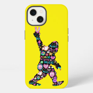Etui iPhone 13 Amour de la paix Bigfoot Hippie Drôle Amateur de B