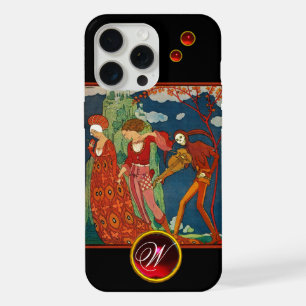 COQUE iPhone 15 PRO MAX AMOUR, DÉSIR ET PIERRE GEMME ROUGE DE LA MONOGRAMM