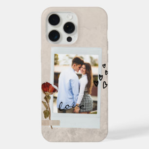 Coque iPhone 15 Pro Max Amour en écriture élégante Photo avec cœur