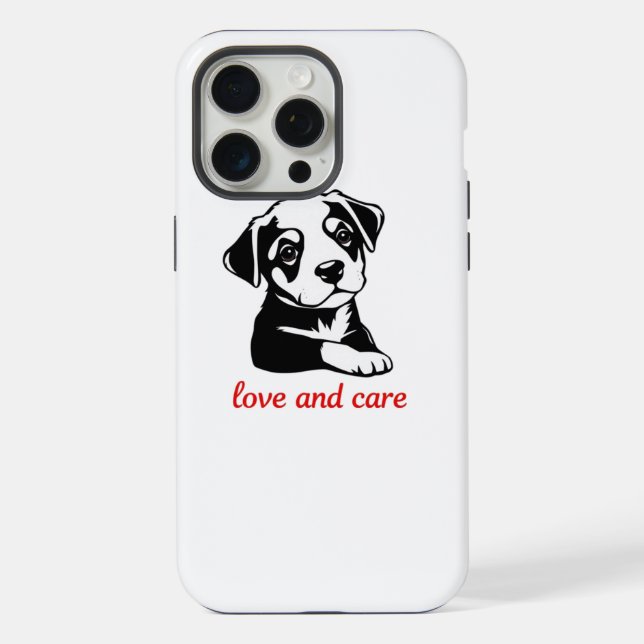 Coque iPhone Amour et soin pour chiots  (Verso)