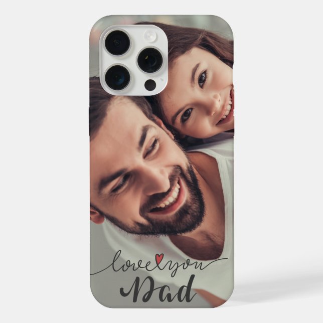 Coque iPhone Amour moderne, photo de votre père (Verso)