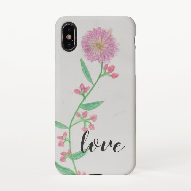 Coque iPhone Amour - Téléphone Fleur sauvage (Dos)