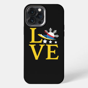 Etui iPhone 13 Pro Max Amour - Typographie du drapeau philippin Art
