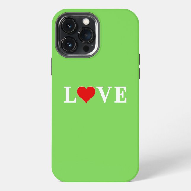 Coque iPhone Amour Vert Citron Moderne (Verso)