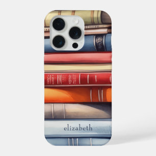 Coque iPhone 15 Pro Amoureux de livres Bibliothèque personnalisée