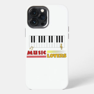 Etui iPhone 13 Pro Max Amoureux de musique Piano Mot Art Coloré