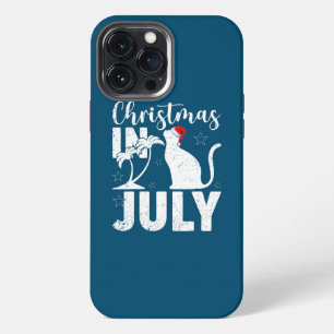 Etui iPhone 13 Pro Max Amoureux des Chats Palmier Chapeau de Père Noël Ch